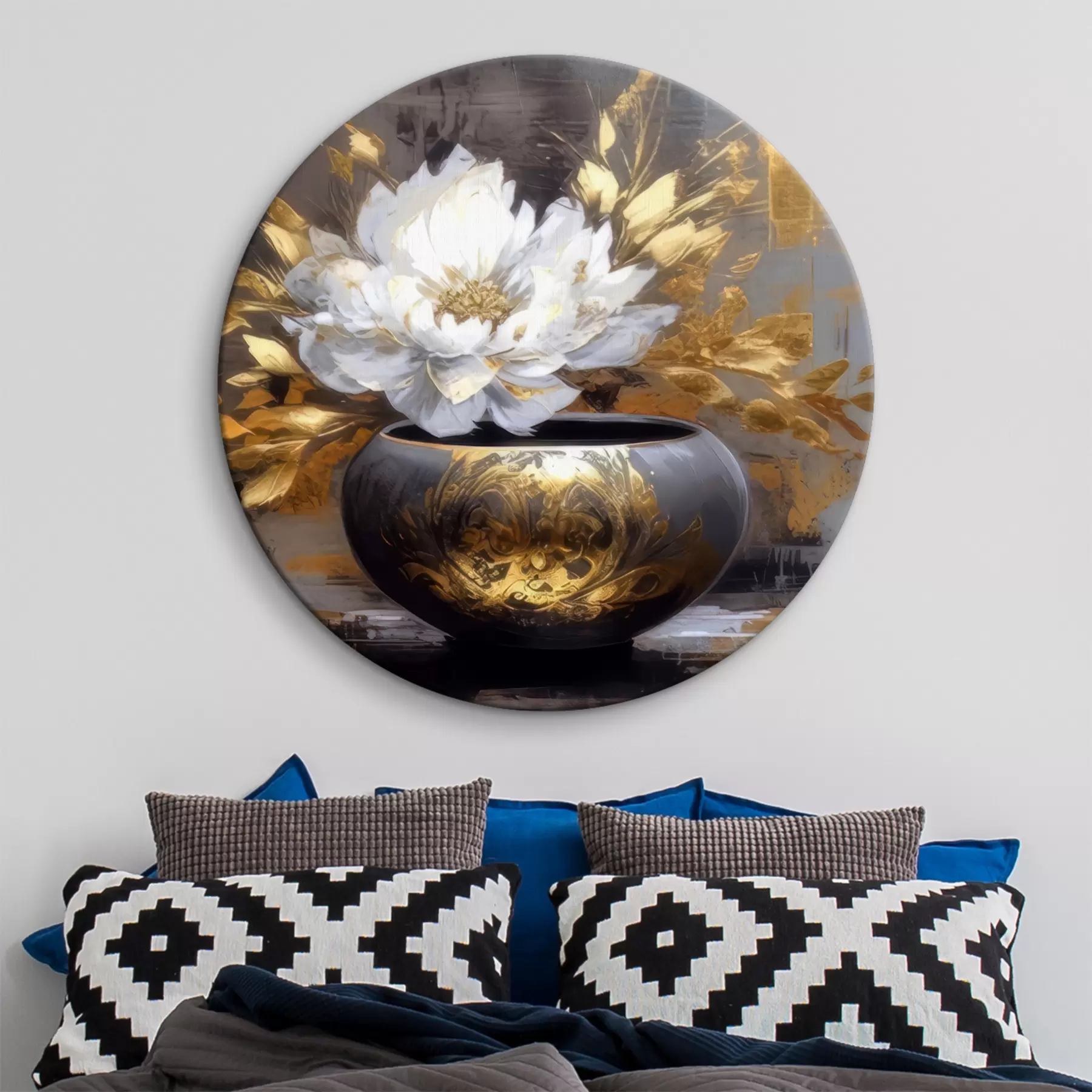 carta da parati Grande vaso con un enorme fiore bianco nr. r35388