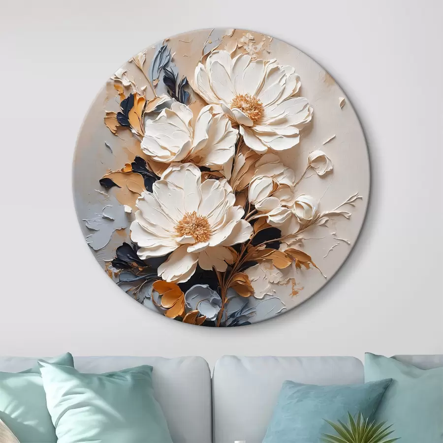 carta da parati Fiori bianchi in olio nr. r37327