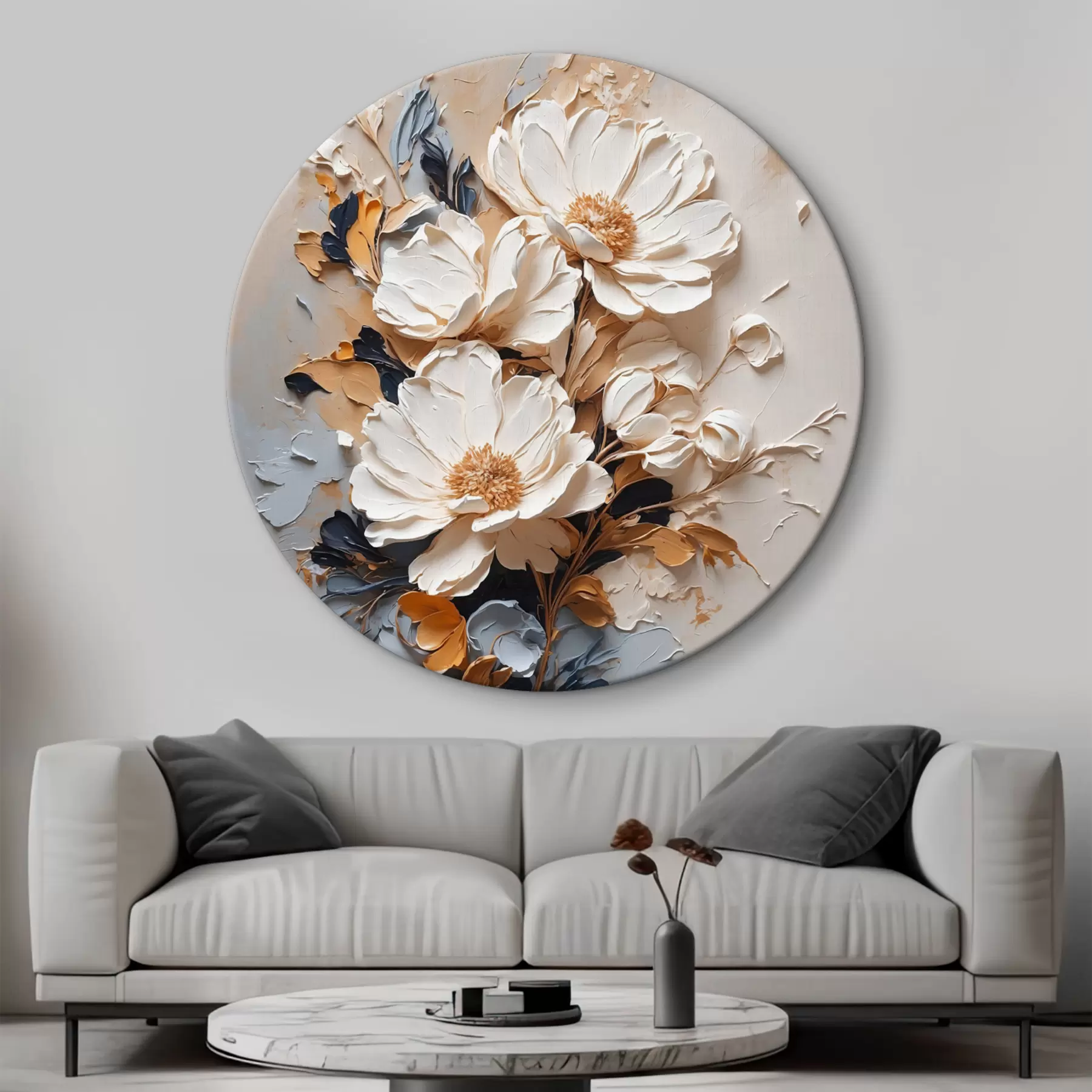 carta da parati Fiori bianchi in olio nr. r37327