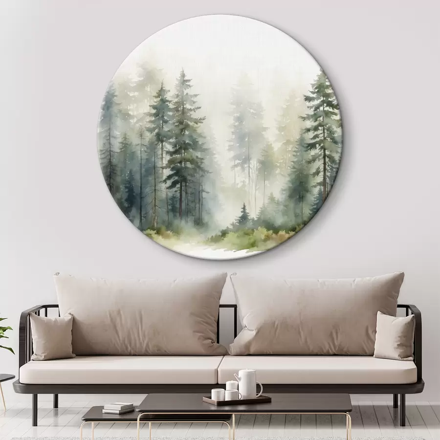 carta da parati Foresta di conifere nella nebbia nr. r37337