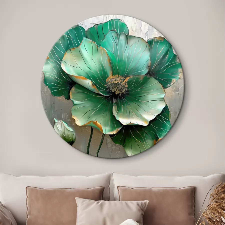 carta da parati Fiore grande di colore verde nr. r39013