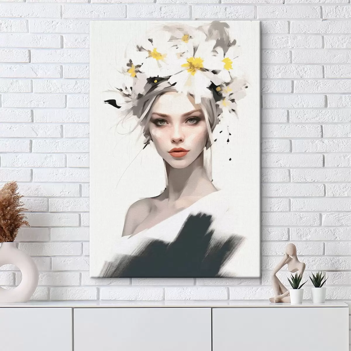 carta da parati Una ragazza con bellissimi fiori tra i capelli nr. s41323