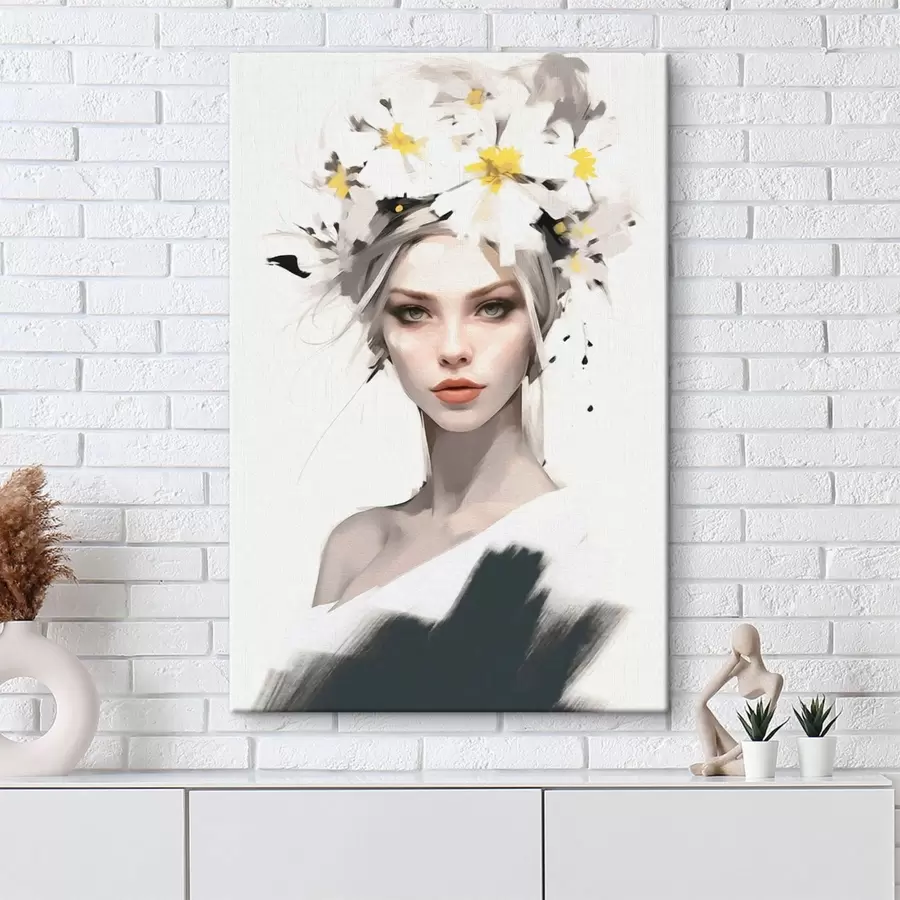 carta da parati Una ragazza con bellissimi fiori tra i capelli nr. s41323