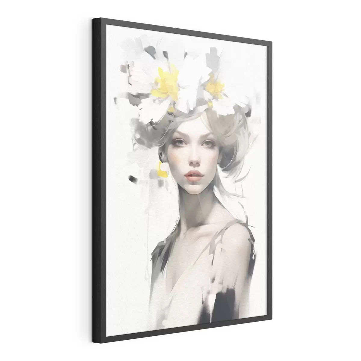 Poster Modella con fiori in testa f41322
