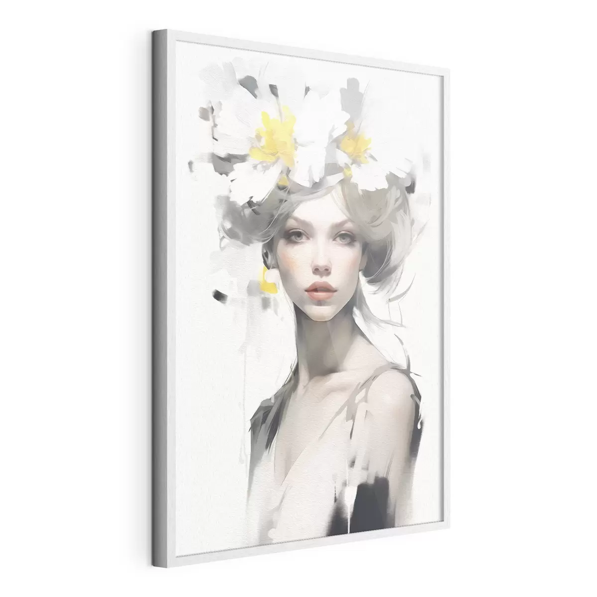 Poster Modella con fiori in testa f41322