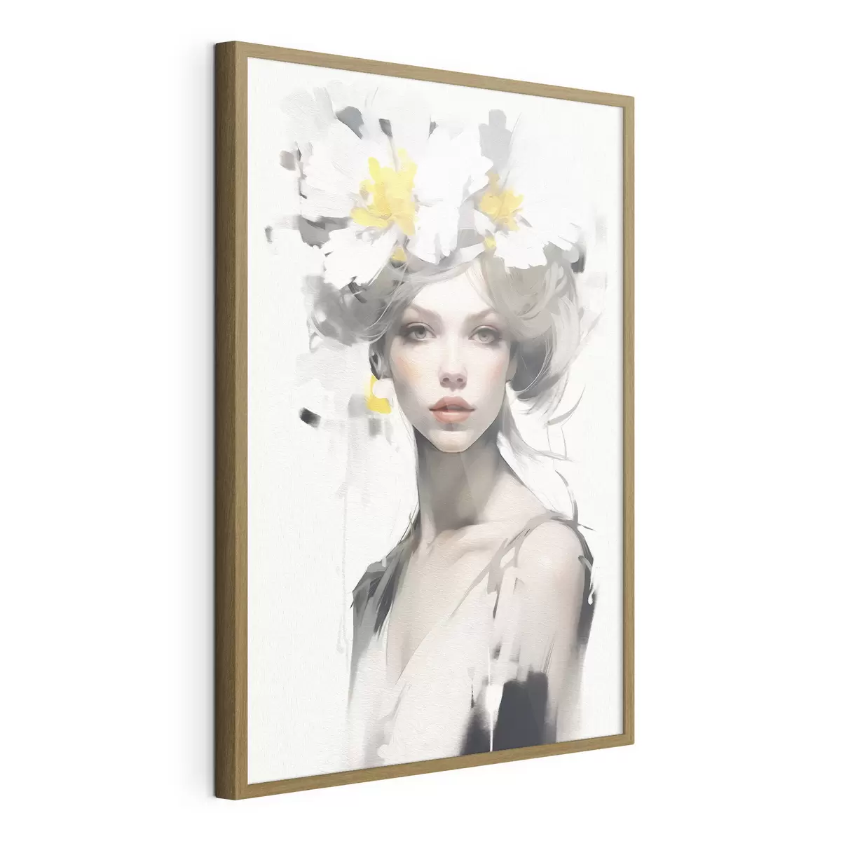 Poster Modella con fiori in testa f41322