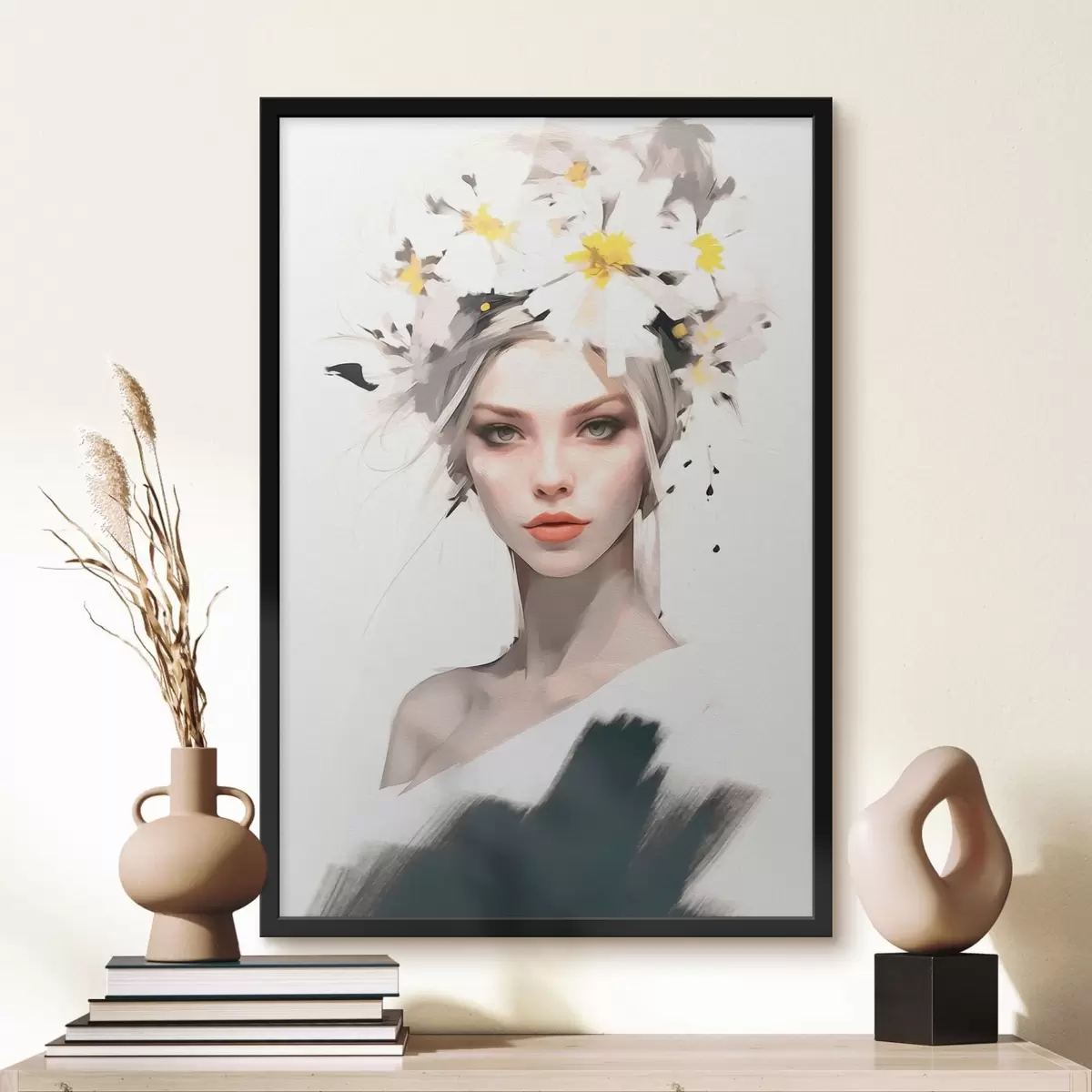 Poster Ragazza con bei fiori sui capelli f41323