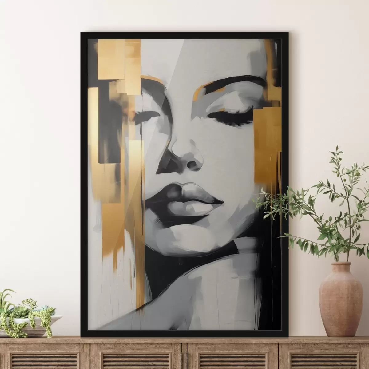 Poster Volto di ragazza astrazione stile moderno f41328