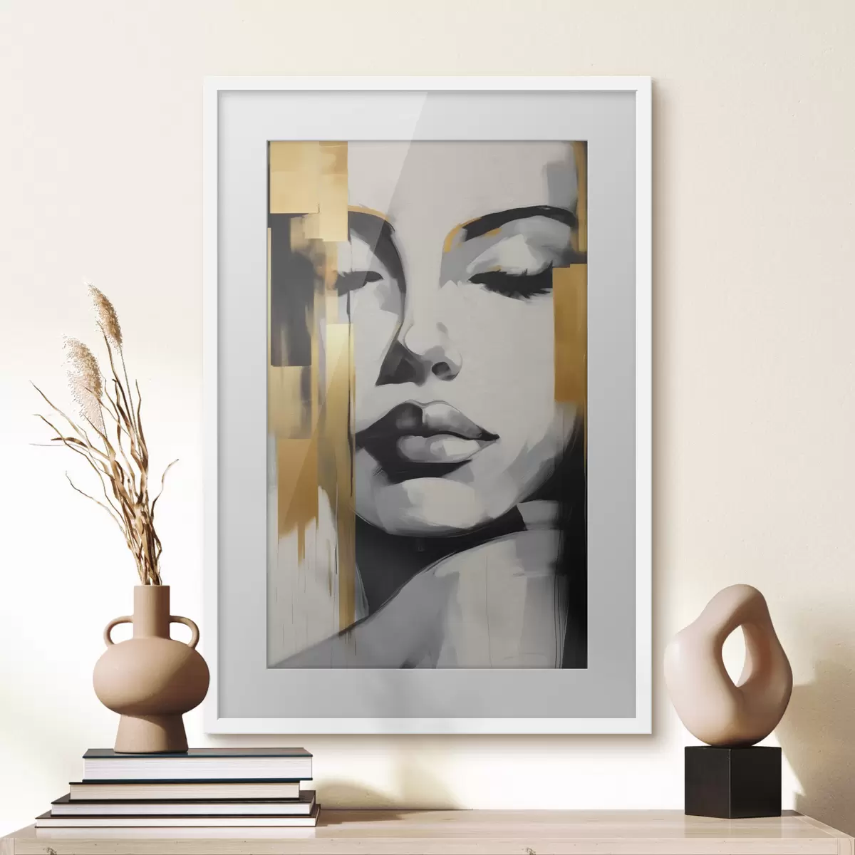 Poster Volto di ragazza astrazione stile moderno f41328
