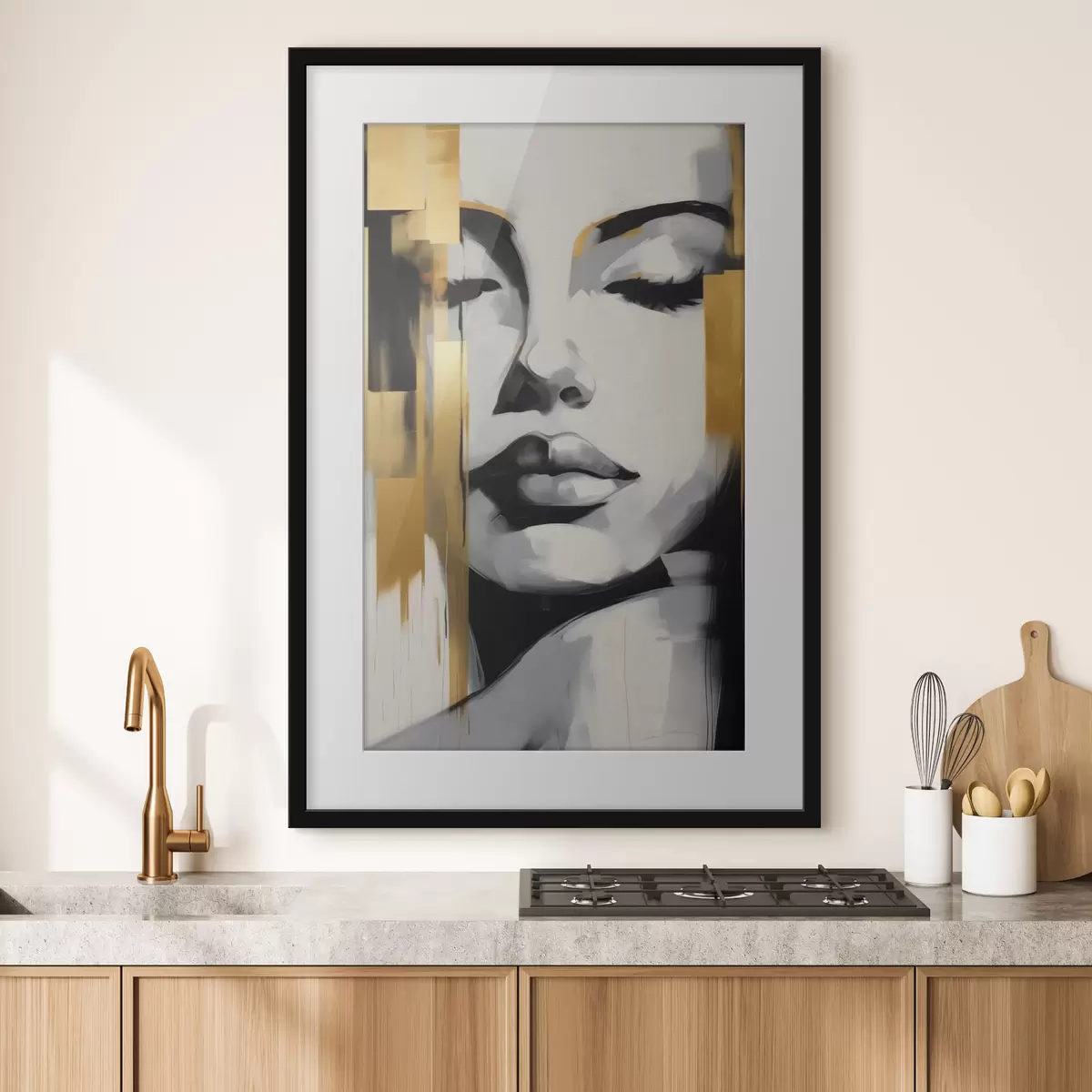 Poster Volto di ragazza astrazione stile moderno f41328