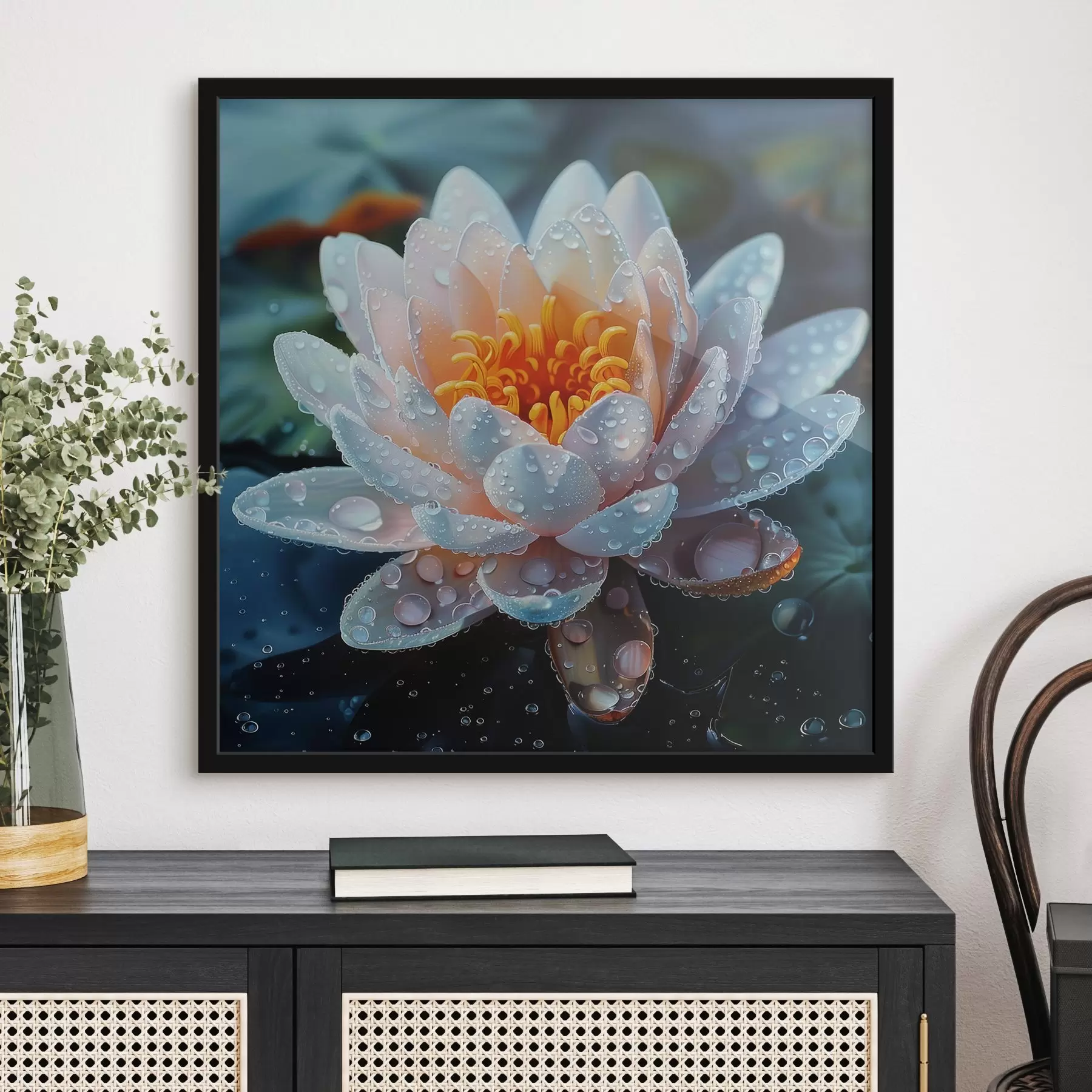 carta da parati Fiore di loto con gocce di rugiada nr. f41433