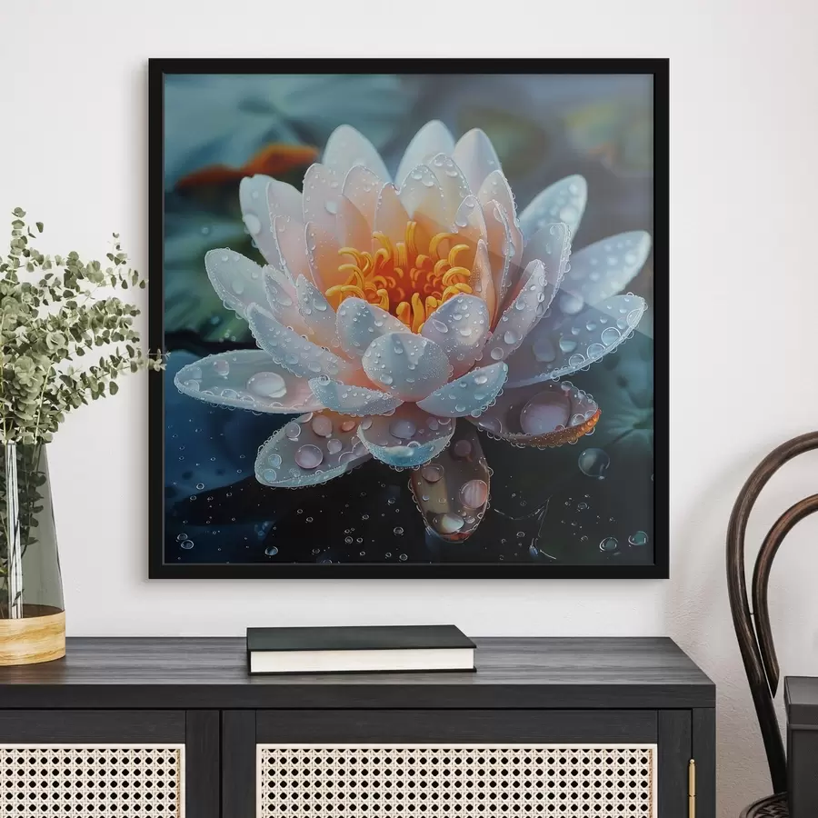 carta da parati Fiore di loto con gocce di rugiada nr. f41433