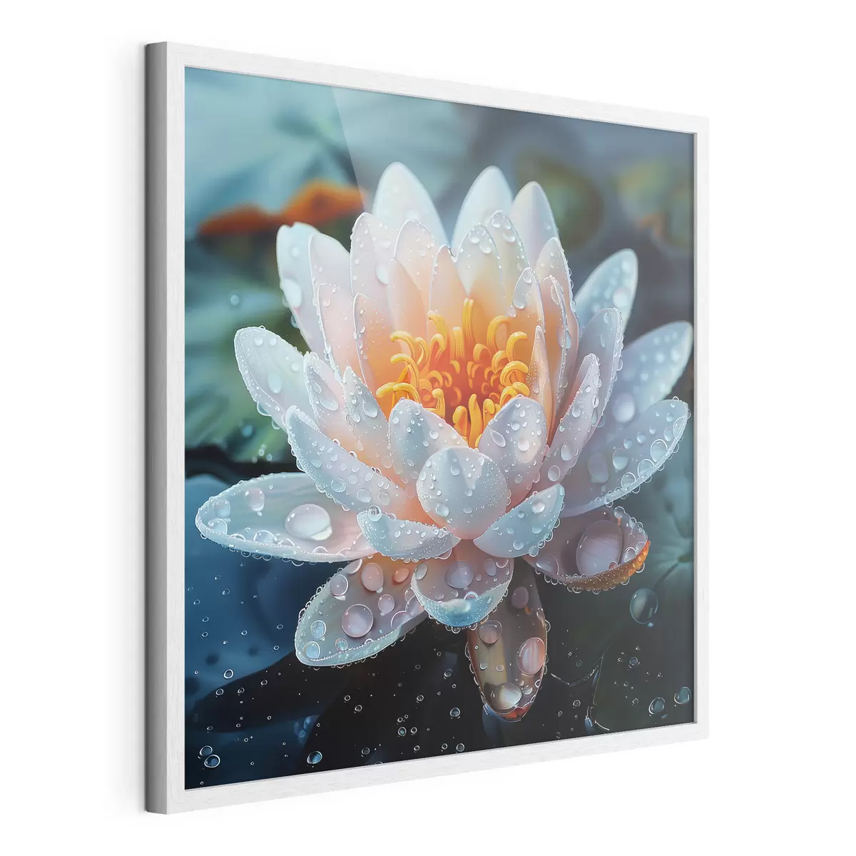 Poster Fiore di loto con gocce di rugiada f41433
