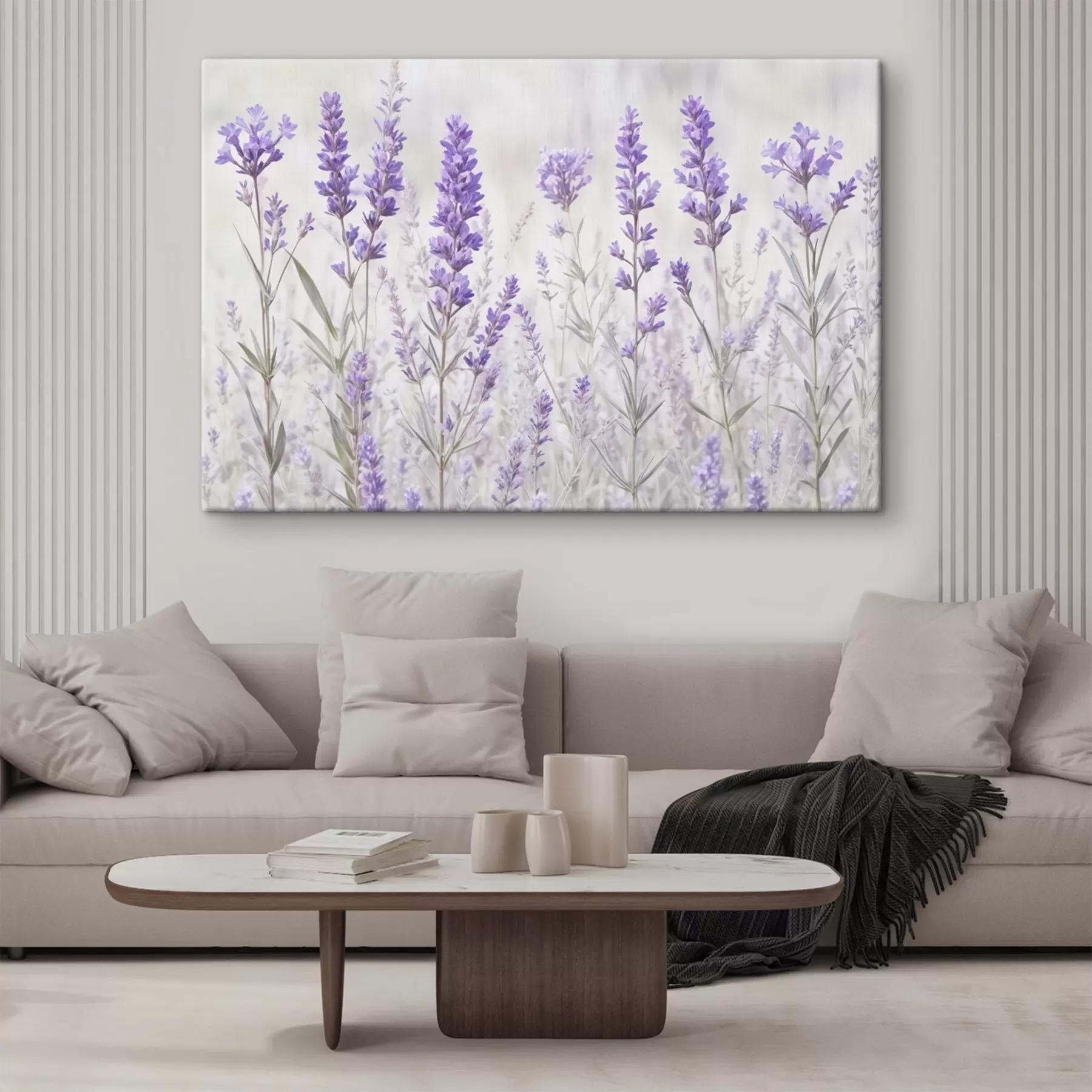 carta da parati Un campo di fiori viola e lavanda su uno sfondo sfocato e strutturato nr. s41265