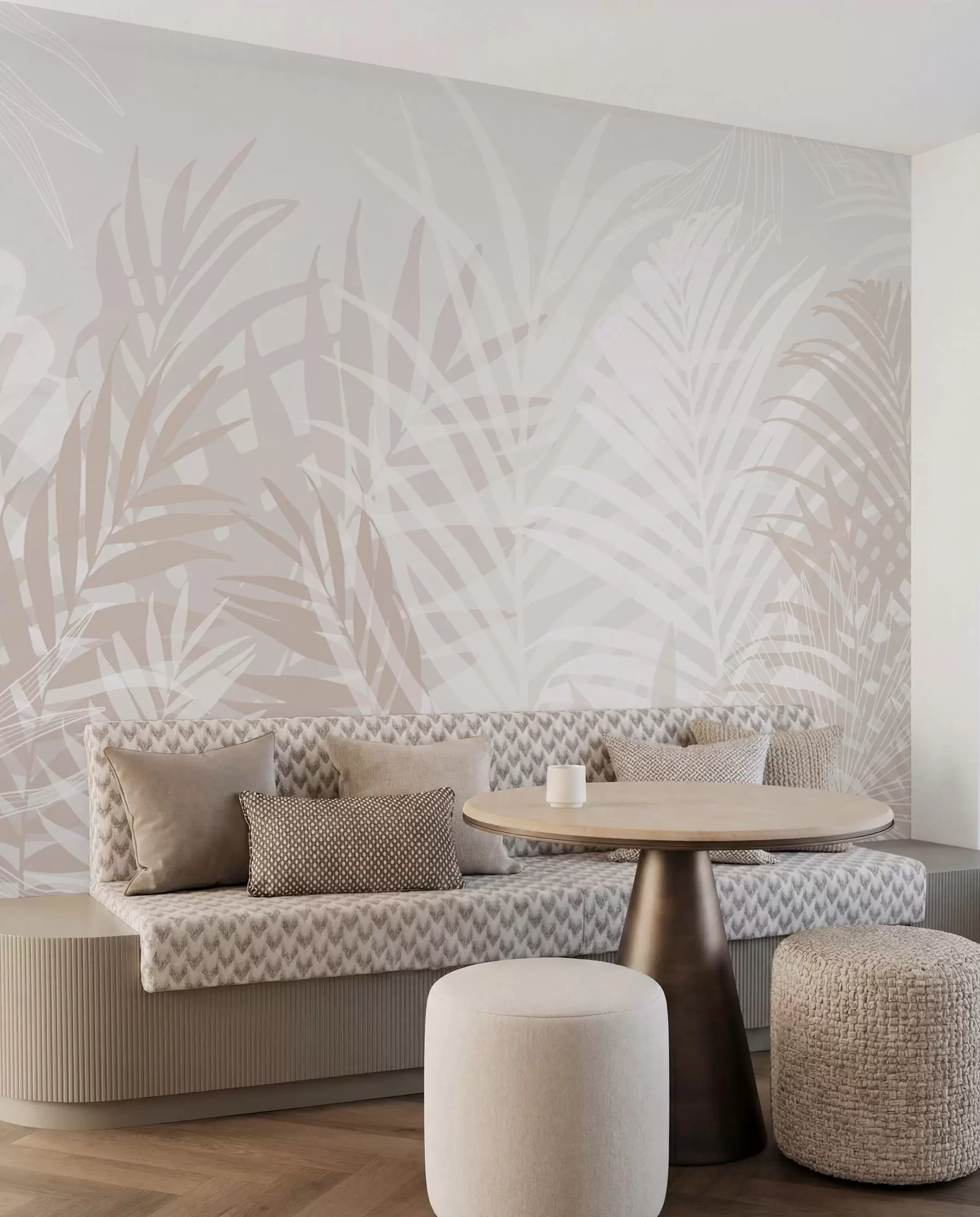 Carta da parati Foglie 3D Foglie tropicali di tendenza