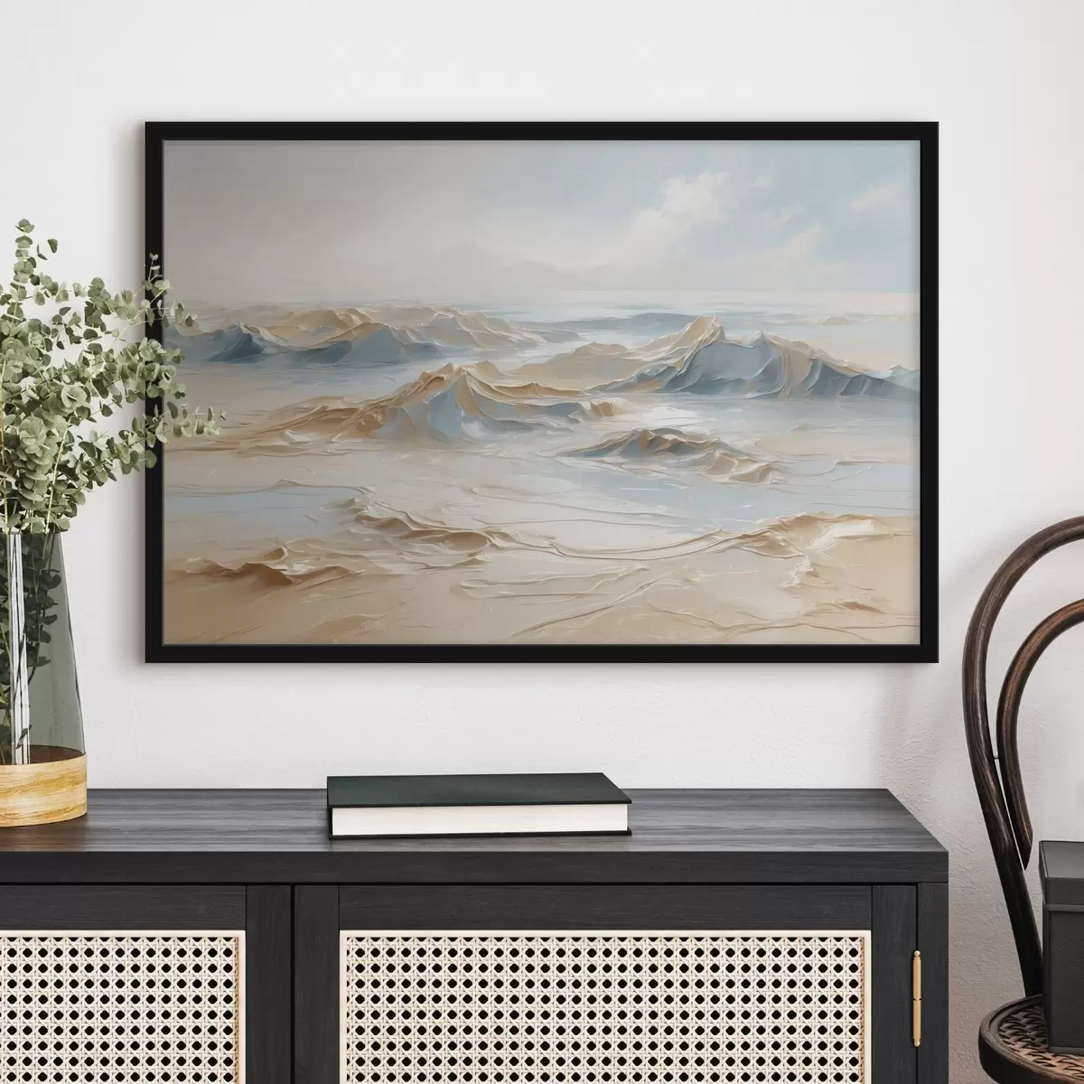 Poster Costa del mare in olio f41289