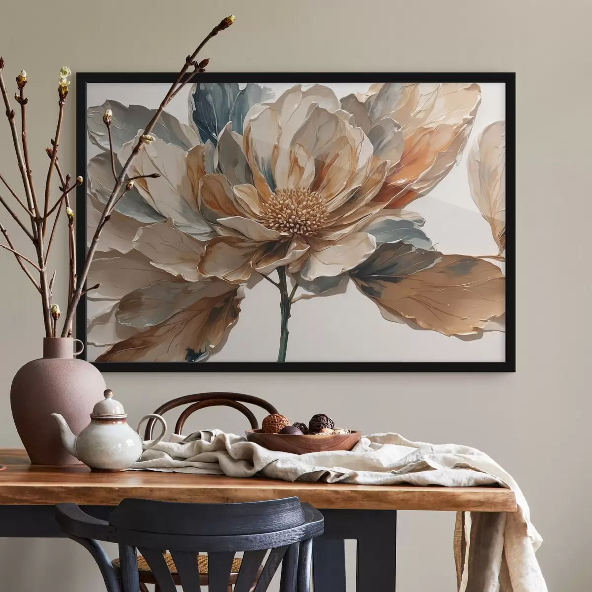 Poster Fiore acrilico su sfondo bianco f41293