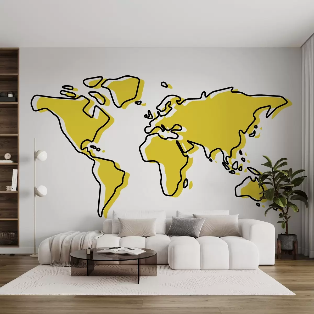 carta da parati Mappa del mondo stilizzata a colori vivaci nr. u99073