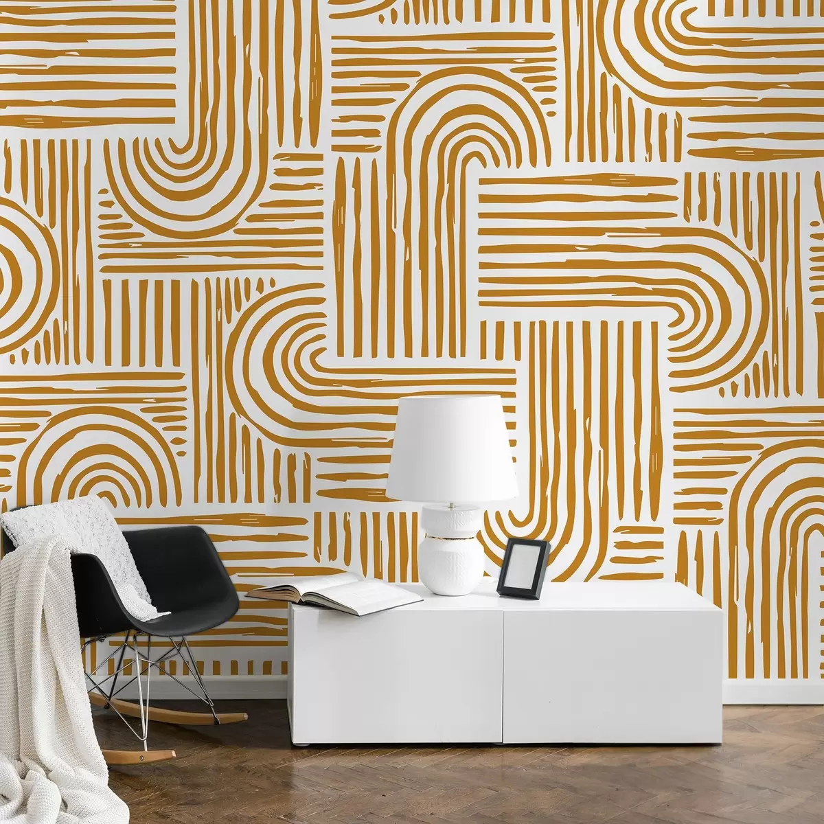 carta da parati Disegno astratto di linee e curve nr. u99089v3