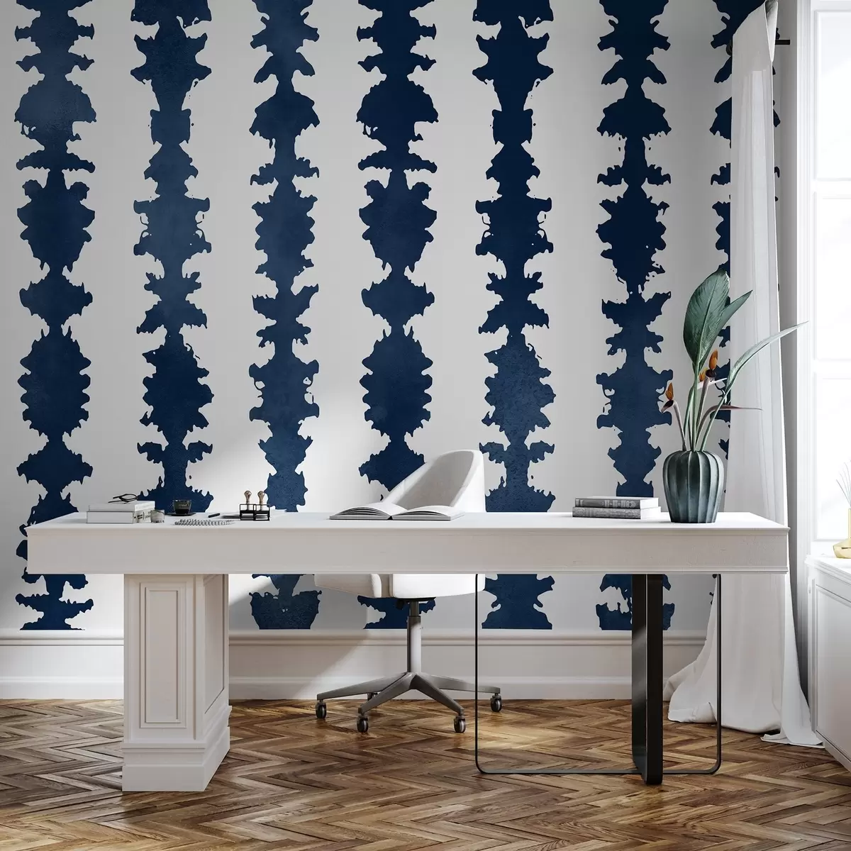 carta da parati Disegno astratto nei toni del blu profondo nr. u99090