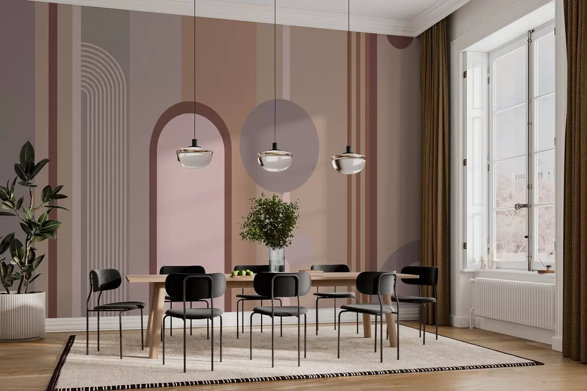 carta da parati Disegno geometrico astratto in toni tenui nr. w00466