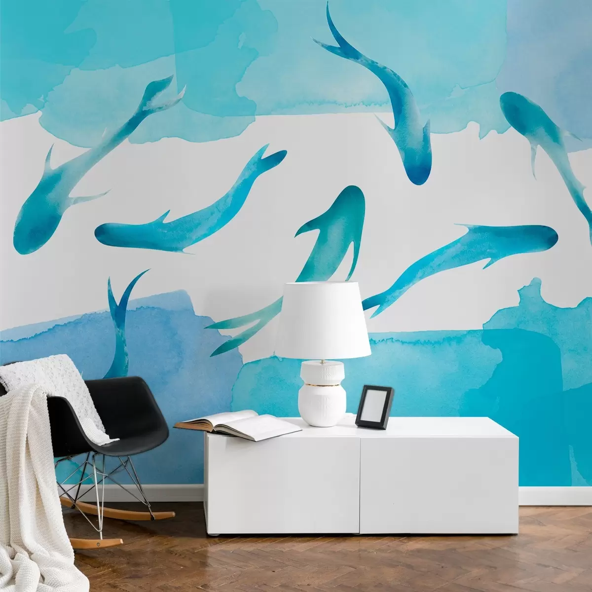 carta da parati Nuotare in tranquille acque blu nr. w00513