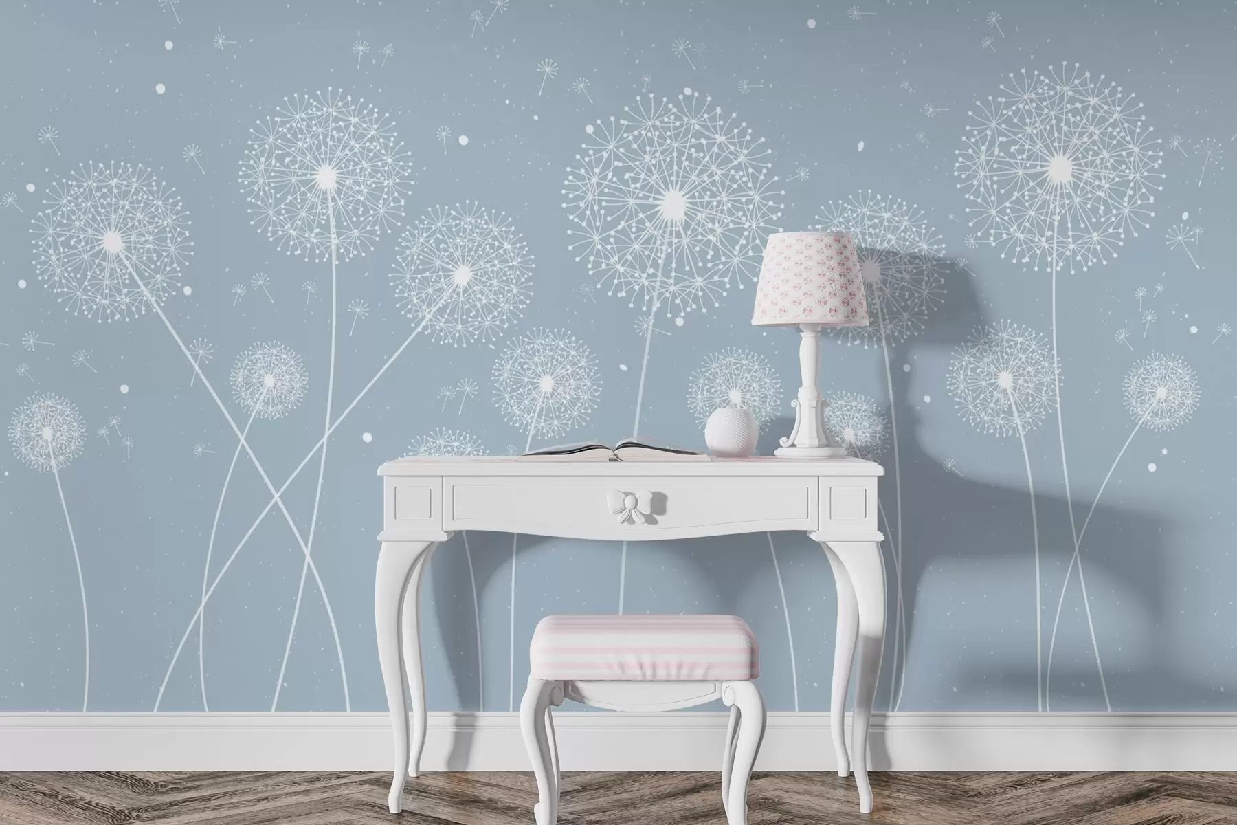 Carta da parati Floreale Delicati denti di leone che danzano nella brezza n. w00754v3