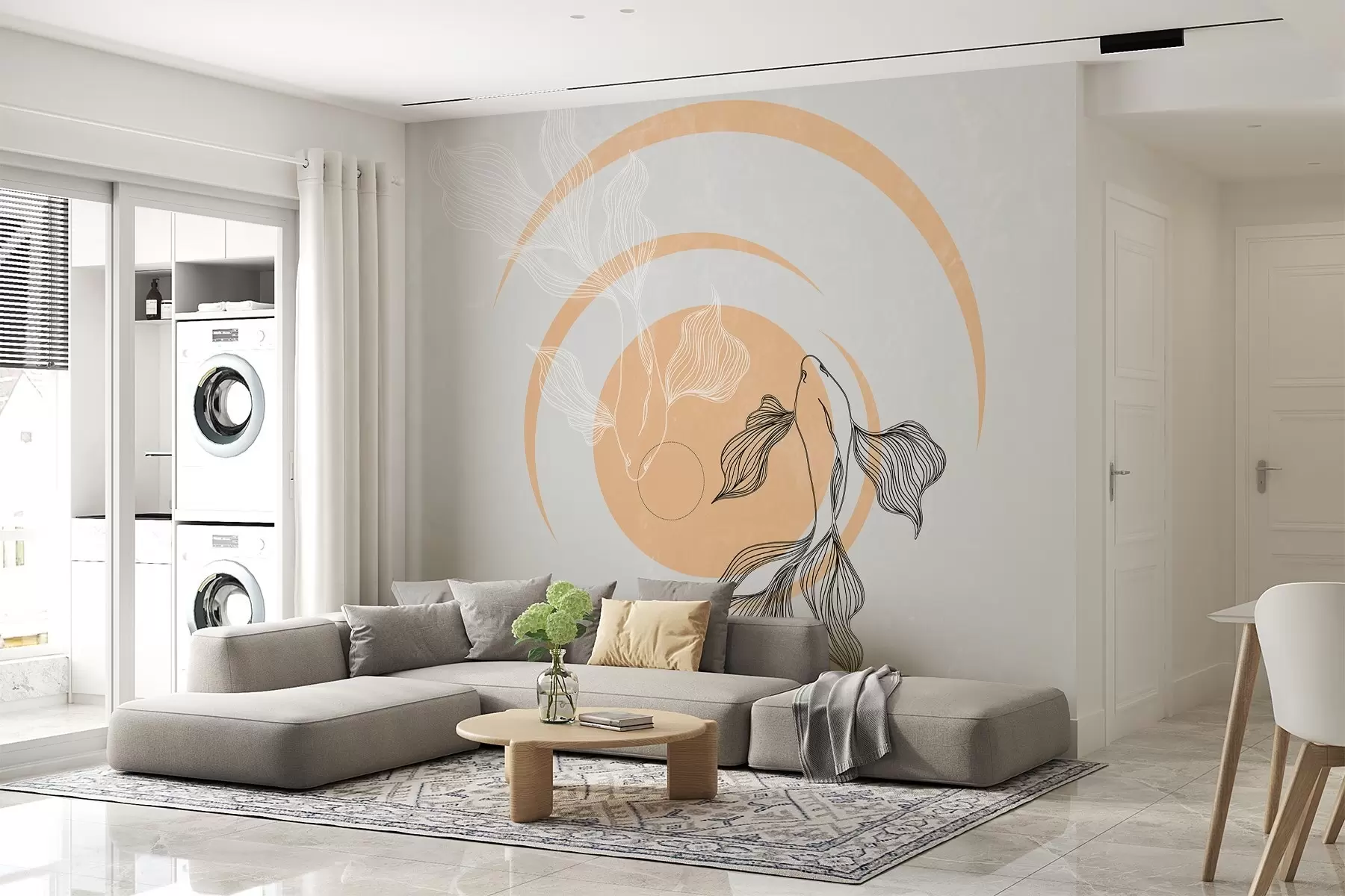 carta da parati Elegante pesce koi in movimento sereno nr. w00823v2