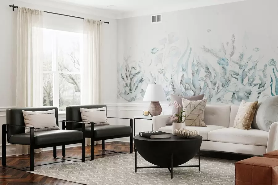 Carta da parati Mare Tranquillità subacquea in tonalità tenui