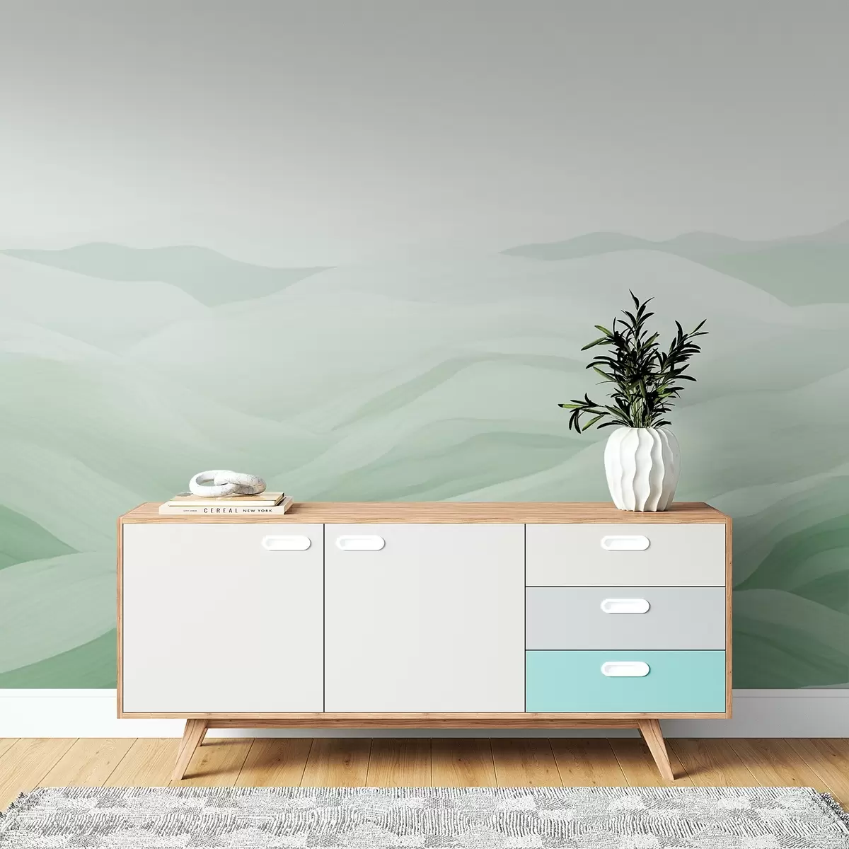 carta da parati Onde nebbiose di montagna nr. w02034v2