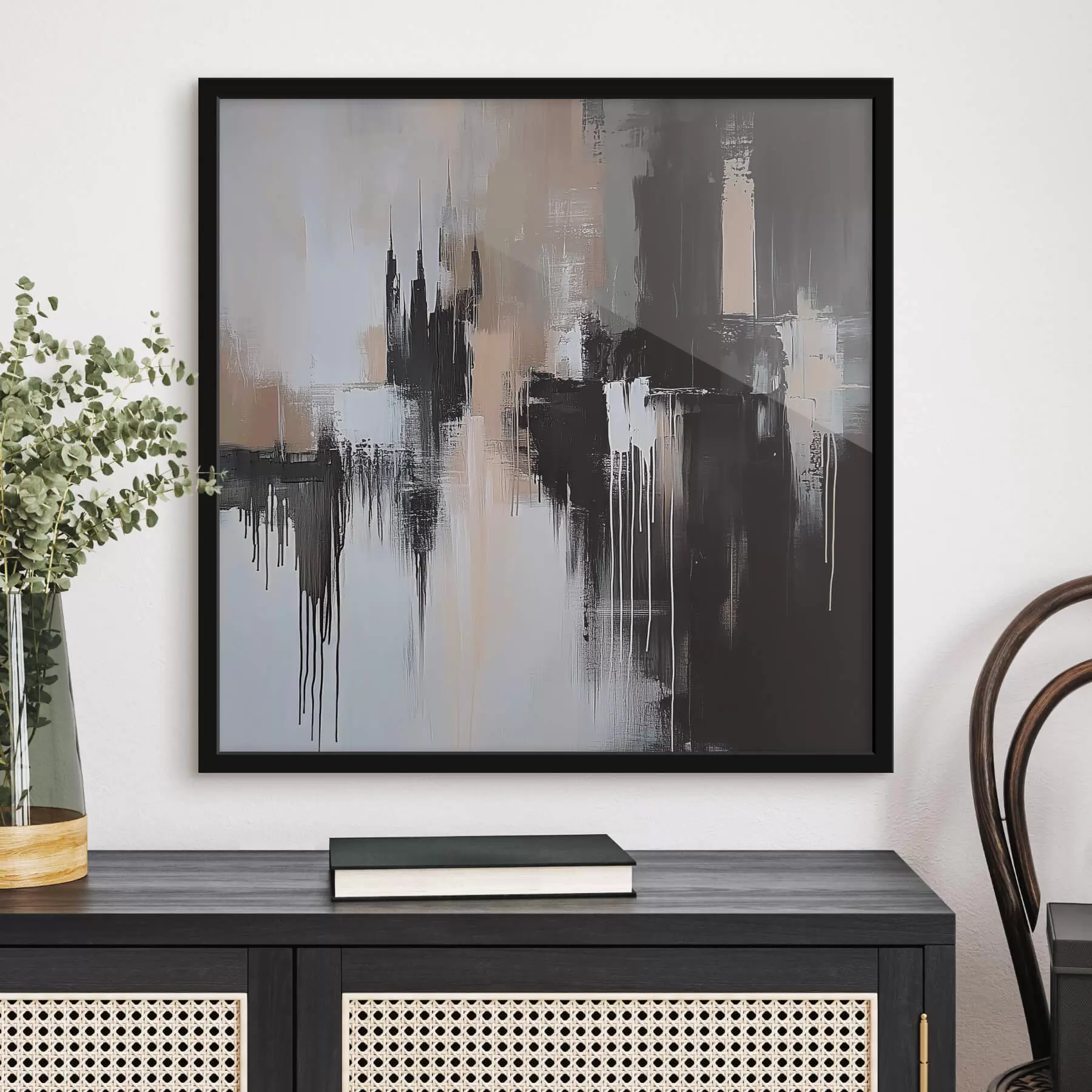 carta da parati Astrazione nei toni del nero e del beige nr. f40794