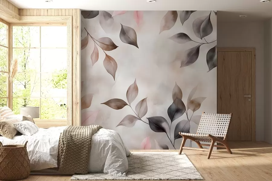 carta da parati Delicato fogliame acquerellato nr. w02069v1