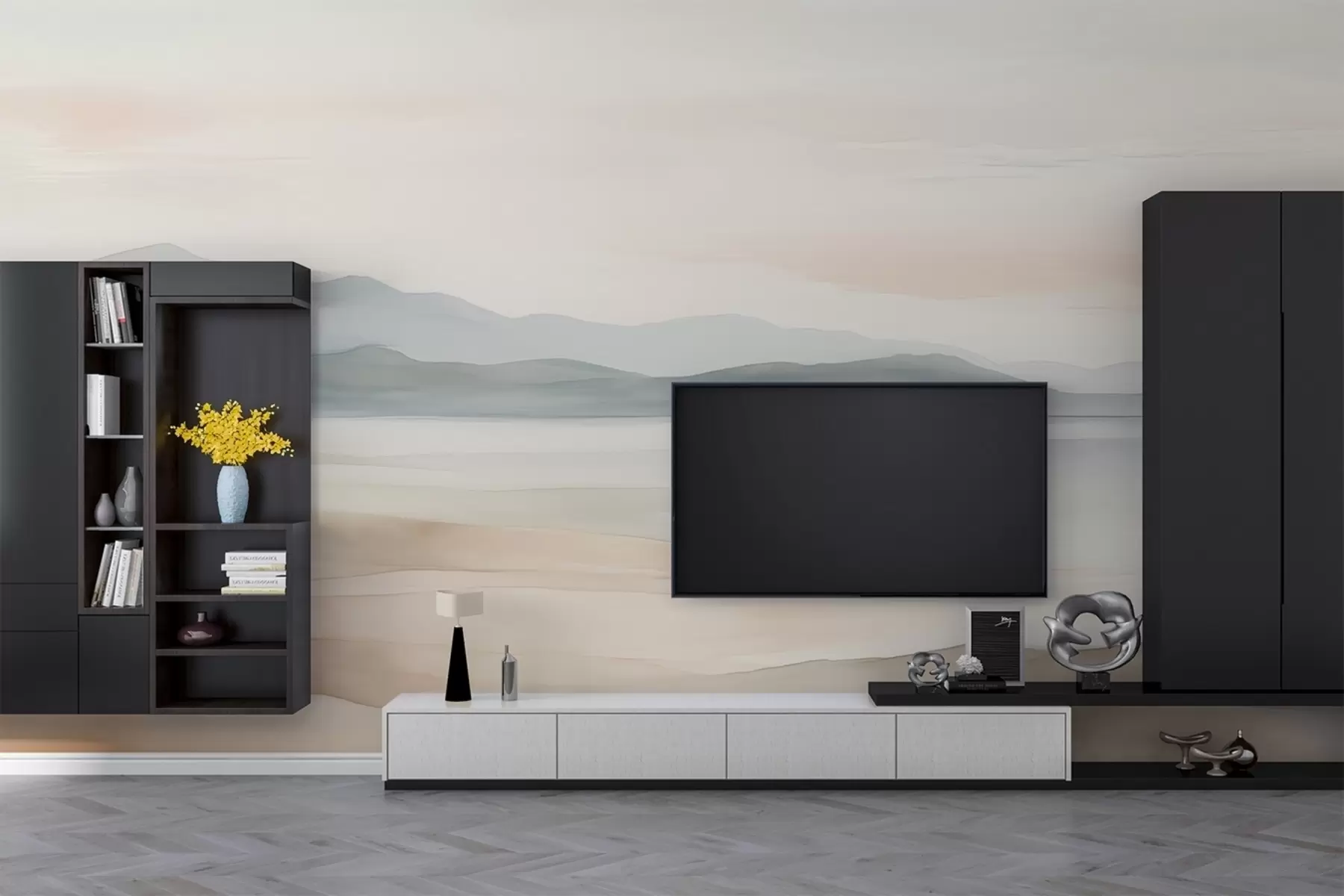 carta da parati Paesaggio dipinto ad acquerello nr. w02117