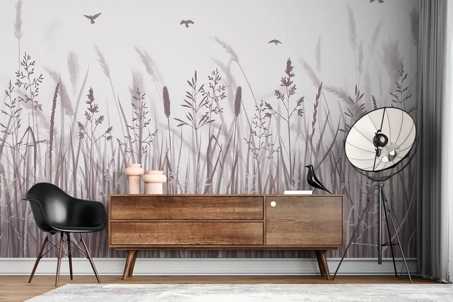 Carta da parati nature Un campo di spighe di grano 