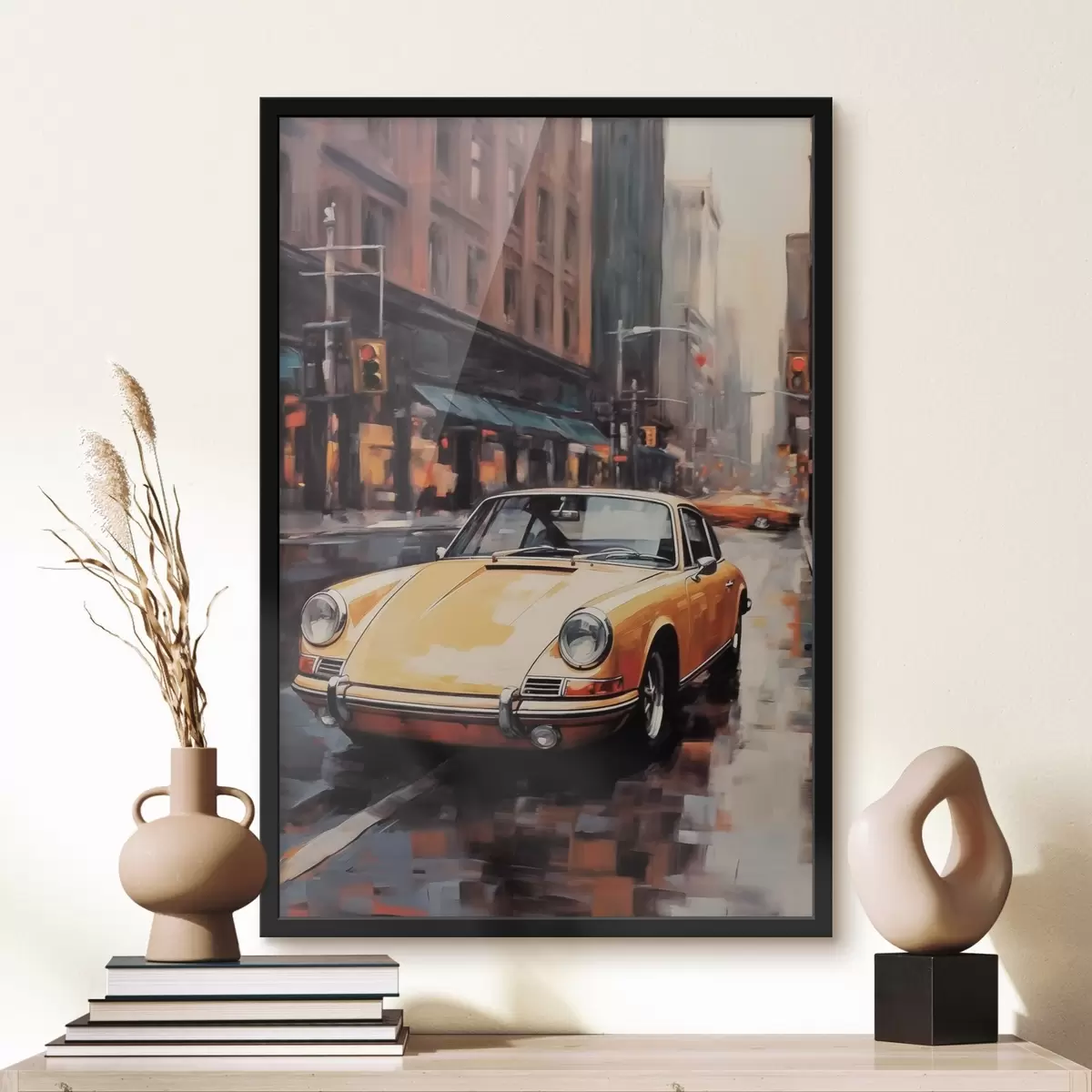 Poster Auto retrò sulle strade della città f41486