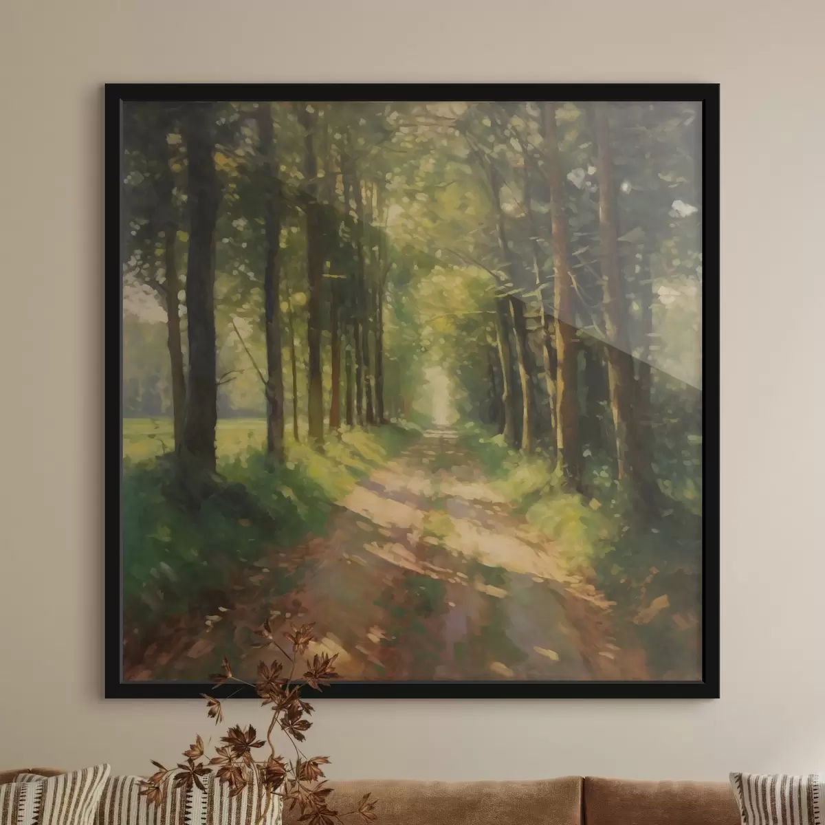 Poster Strada forestale alla luce del sole f41497