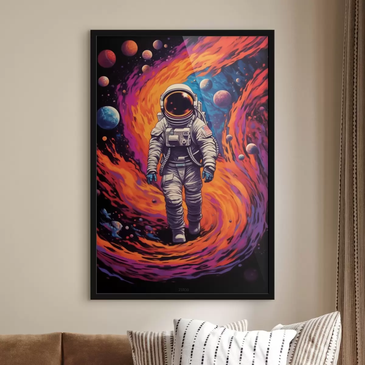 Poster Astronauta nel vortice spaziale f41505