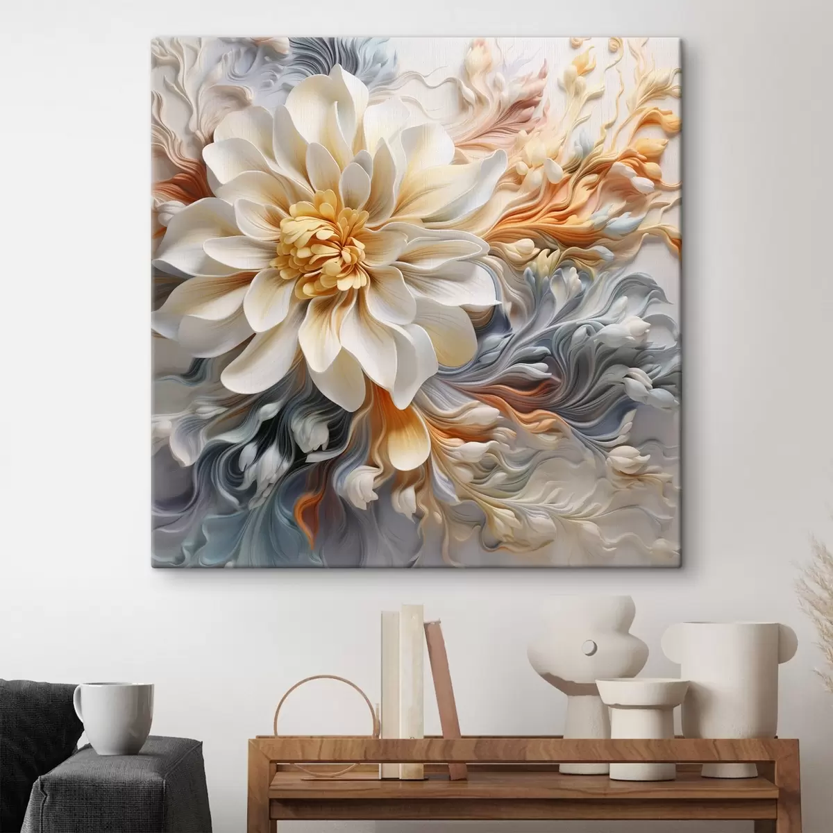 carta da parati Fiore astratto volumetrico nr. s41551