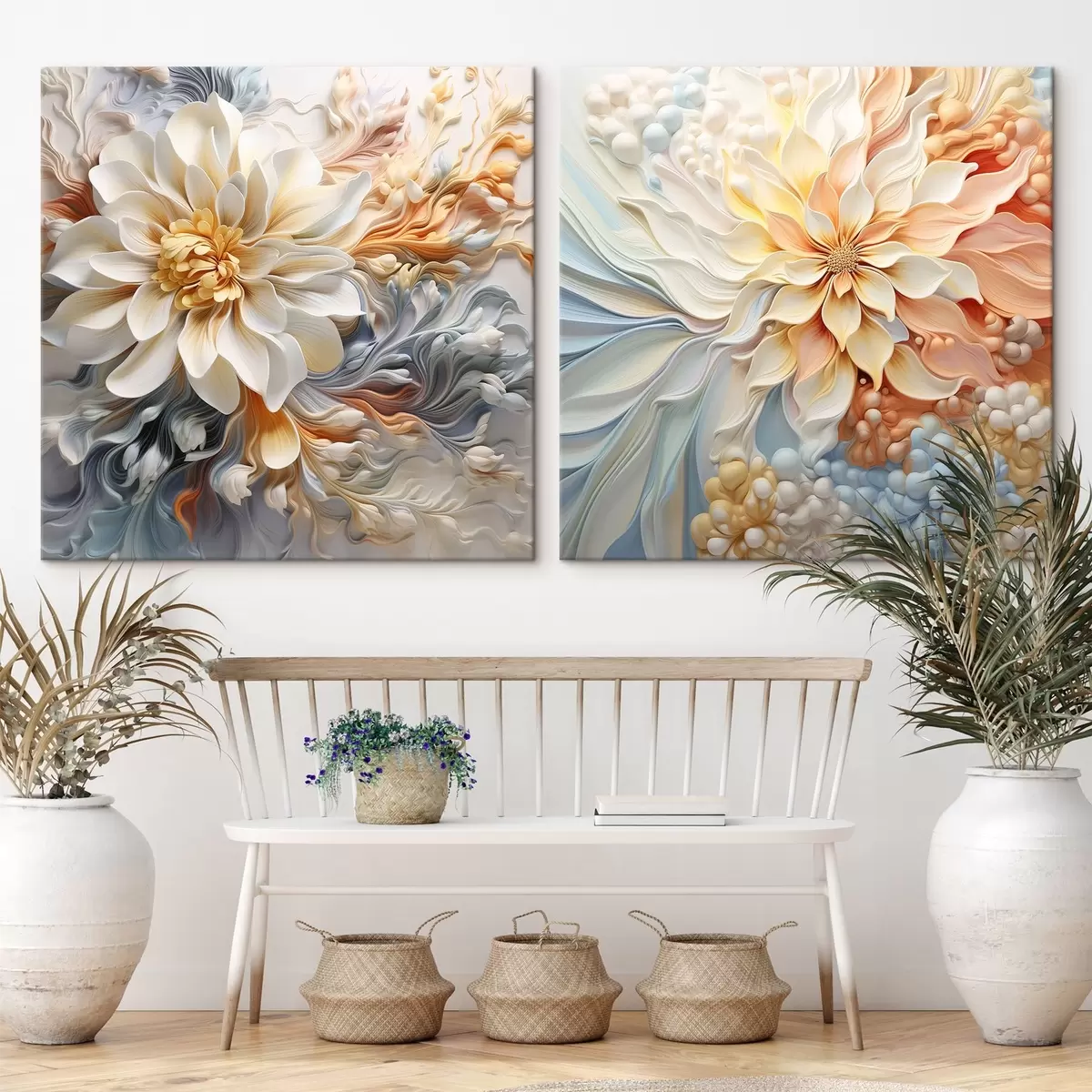 carta da parati Fiori astratti volumetrici nr. m00379