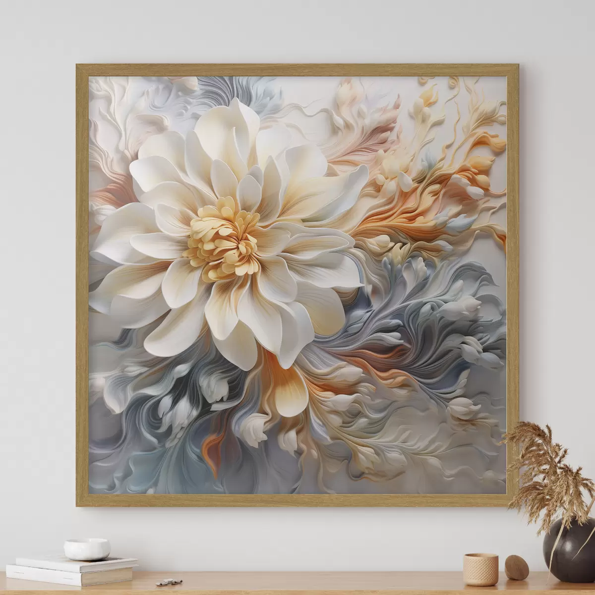 Poster Fiore astratto volumetrico f41551