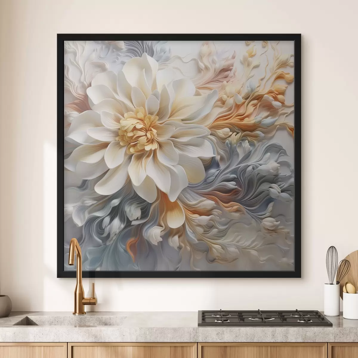 Poster Fiore astratto volumetrico f41551