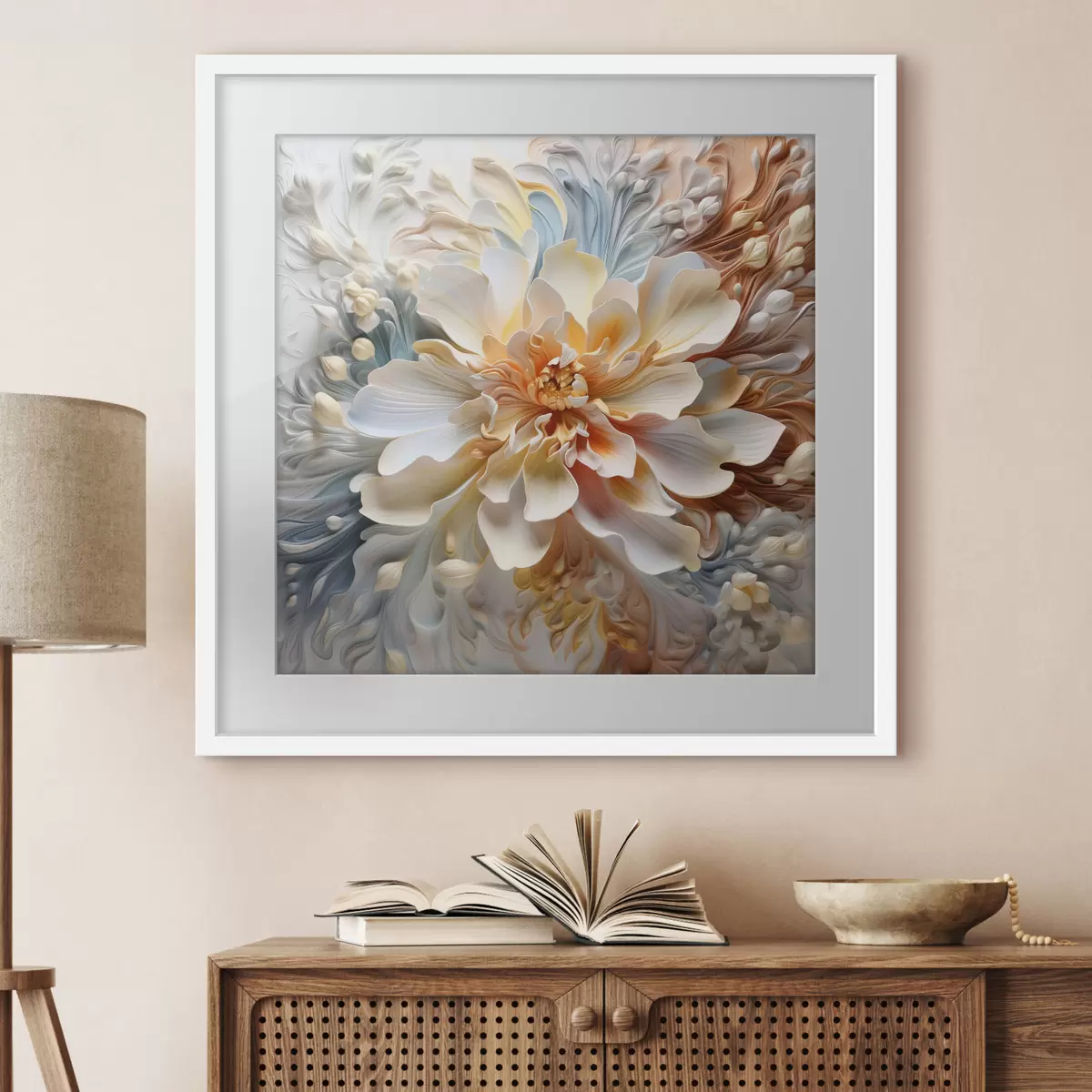 Poster Grande fiore astratto volumetrico f41553