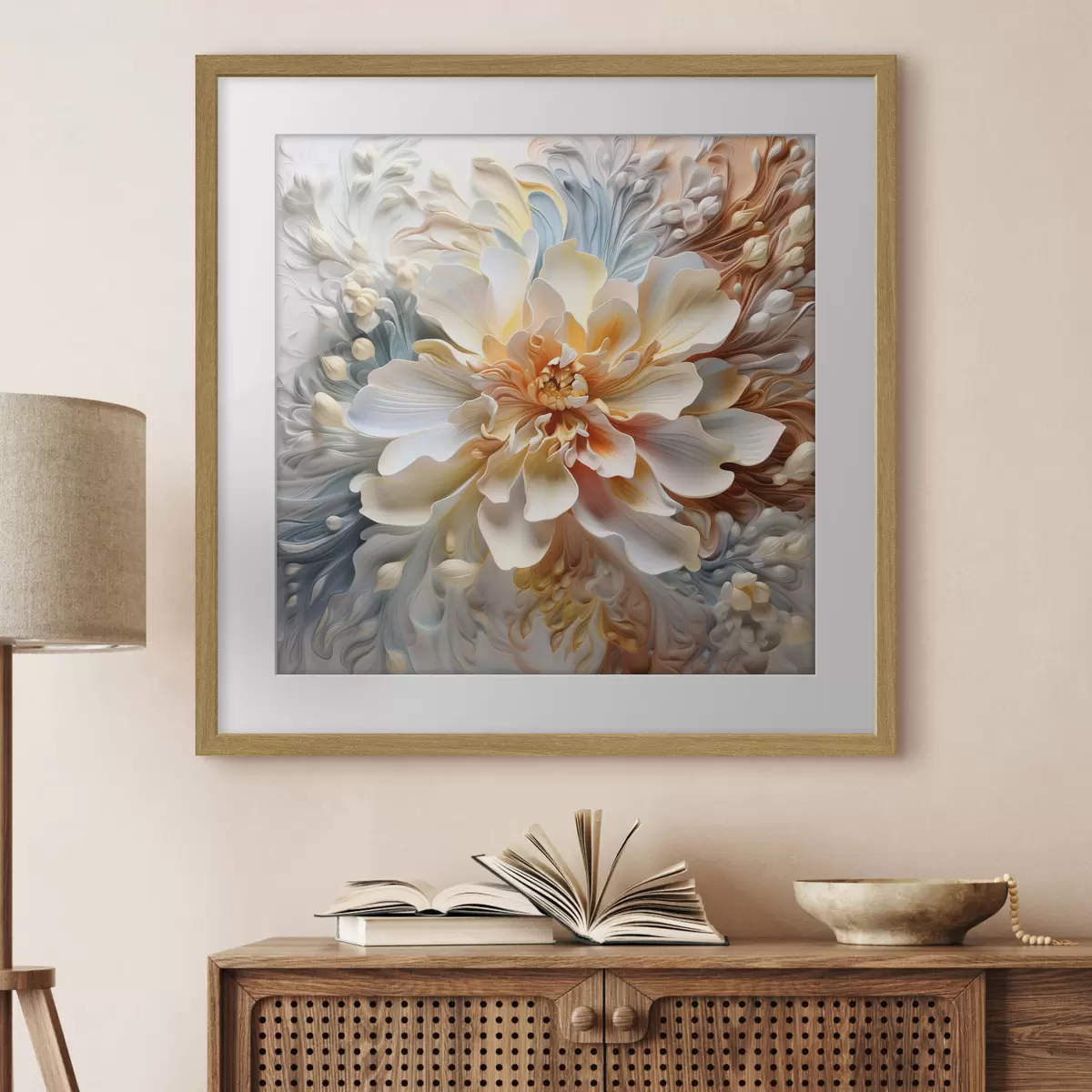 Poster Grande fiore astratto volumetrico f41553