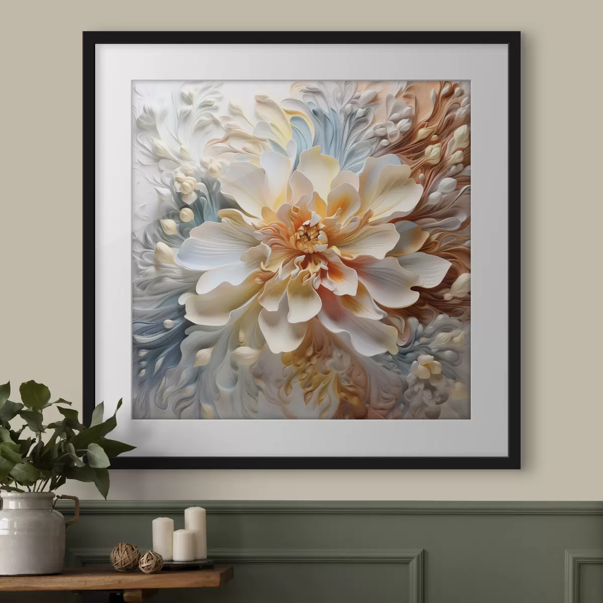 Poster Grande fiore astratto volumetrico f41553