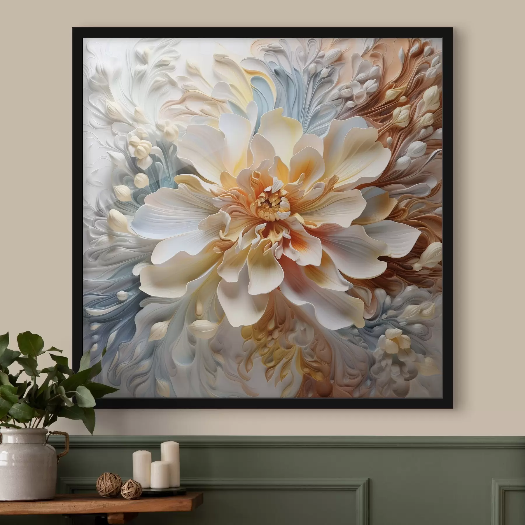 carta da parati Grande fiore astratto volumetrico nr. f41553