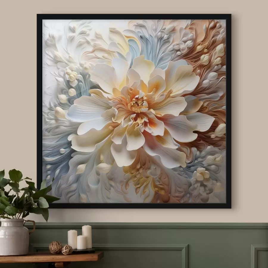 carta da parati Grande fiore astratto volumetrico nr. f41553