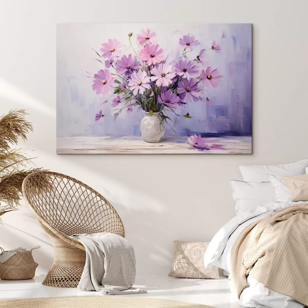 carta da parati Delicati fiori viola porpora in un vaso nr. s41475