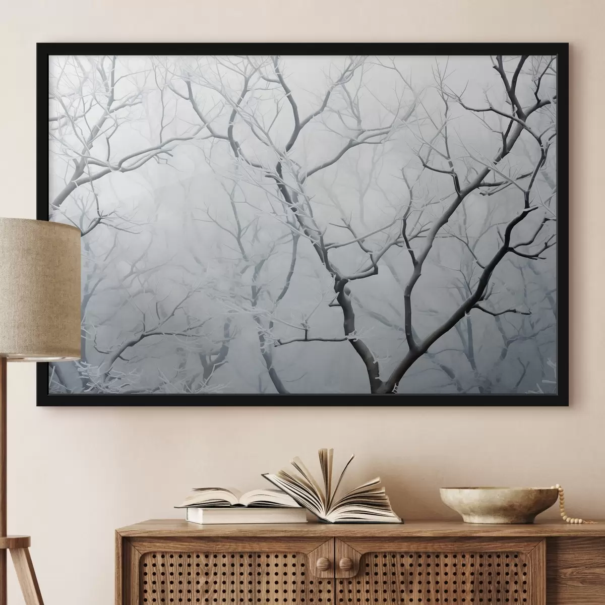 Poster Rami di alberi al gelo, minimalismo f41469