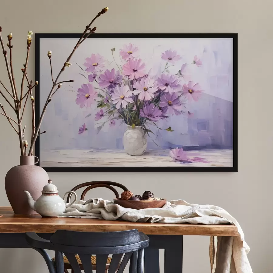 carta da parati Delicati fiori viola porpora in un vaso nr. f41475