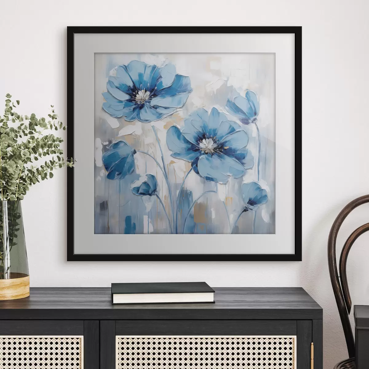 Poster Fiori blu dipinti f41597